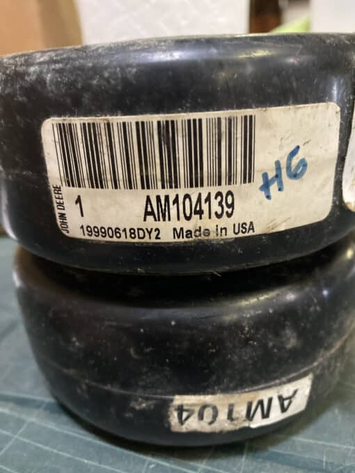 John Deere gauge wheel with zerk AM104139